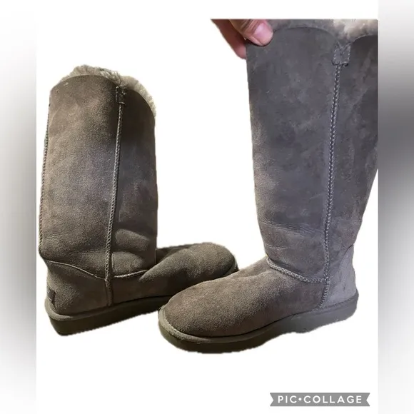 Like new without box Ugg Bailey Button Triplet Sheepskin-Lined Suede Boots