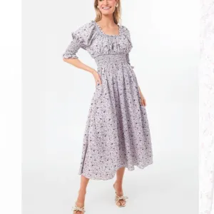Lilac Ruched Neck Cali Midi DressHYACINTH HOUSE