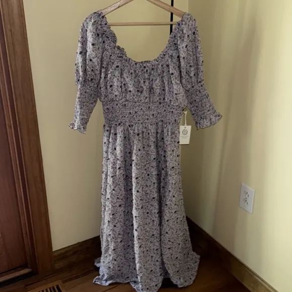 Lilac Ruched Neck Cali Midi DressHYACINTH HOUSE