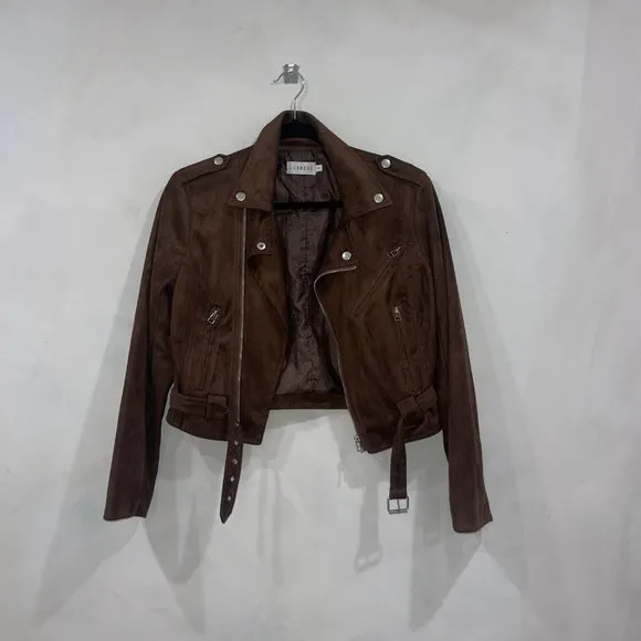 Lioness Janis Joplin Moto Jacket - Size Small - Brown Suede