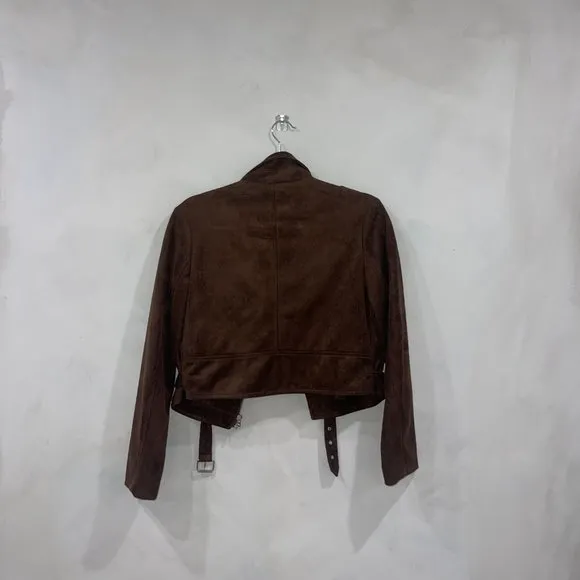 Lioness Janis Joplin Moto Jacket - Size Small - Brown Suede