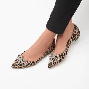 LK Bennett Elin Leopard Print Calf Hair Flats