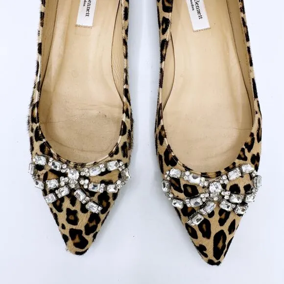 LK Bennett Elin Leopard Print Calf Hair Flats
