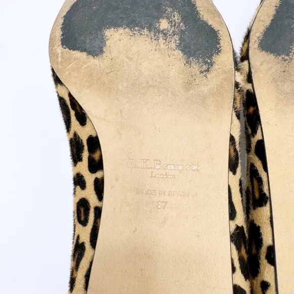 LK Bennett Elin Leopard Print Calf Hair Flats