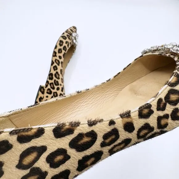 LK Bennett Elin Leopard Print Calf Hair Flats