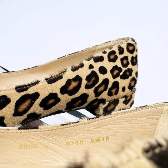 LK Bennett Elin Leopard Print Calf Hair Flats