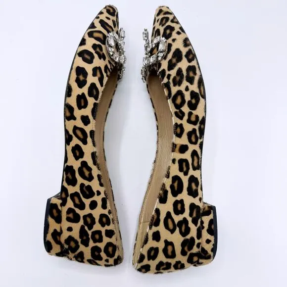 LK Bennett Elin Leopard Print Calf Hair Flats