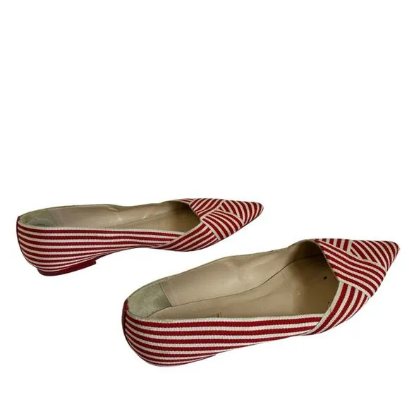 LK Bennett Savannah Red and White Stripe Flats