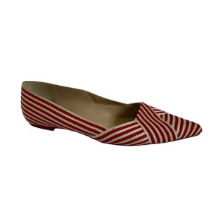 LK Bennett Savannah Red and White Stripe Flats
