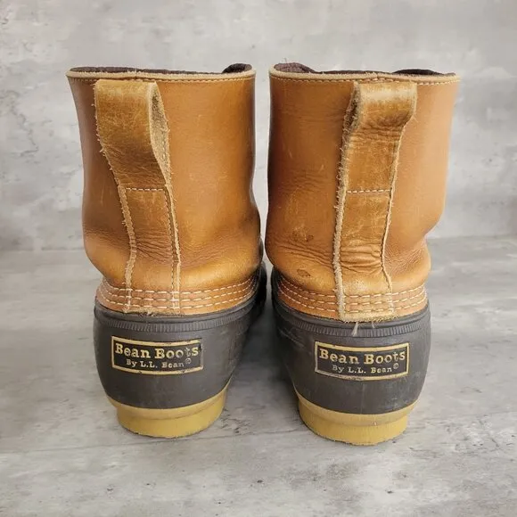 LL Bean Boots Mens Size 10 Sherpa Lined Front Zip Duck Boots USA