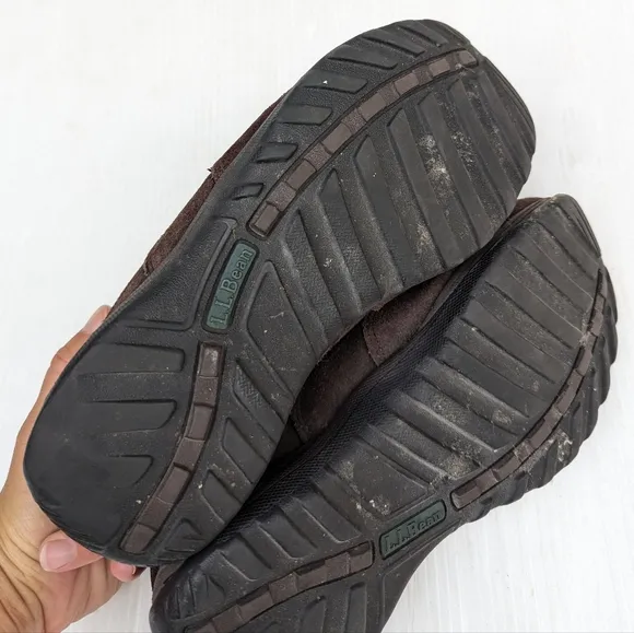 L.L. BEAN men's brown suede slip-on loafers sneakers