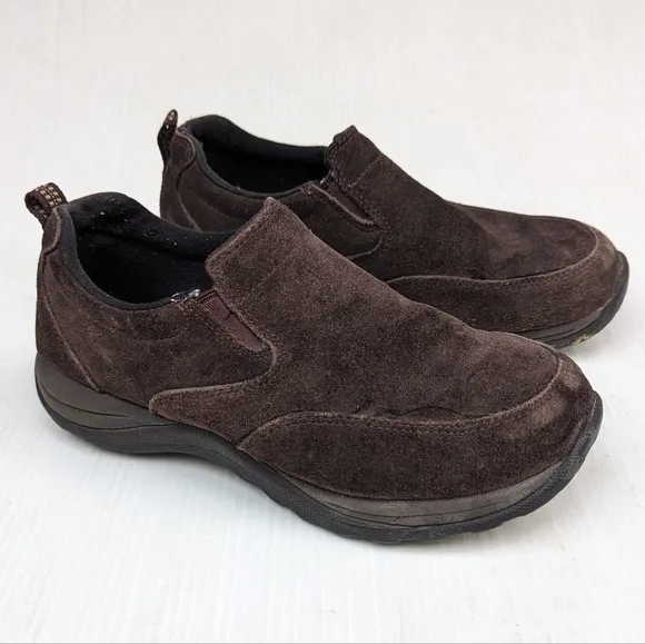 L.L. BEAN men's brown suede slip-on loafers sneakers