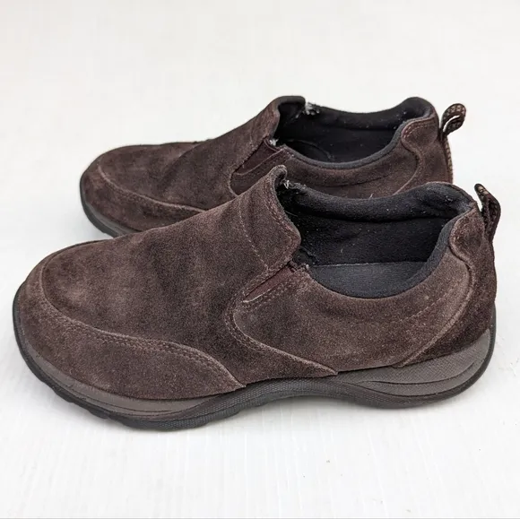 L.L. BEAN men's brown suede slip-on loafers sneakers