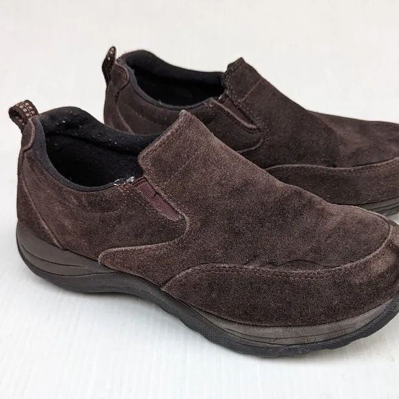 L.L. BEAN men's brown suede slip-on loafers sneakers