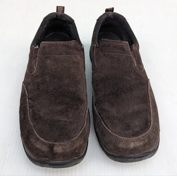 L.L. BEAN men's brown suede slip-on loafers sneakers