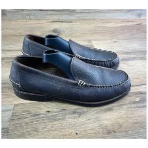 LL Bean Signature Mens Leather Slip-On Loafers Driver Moccasin Tan Size …