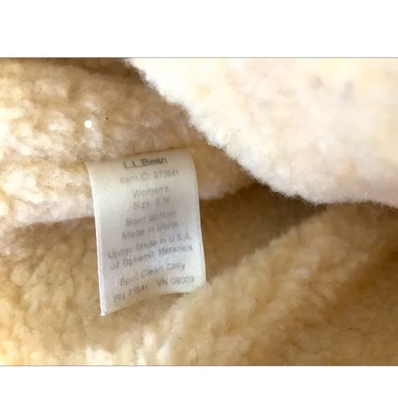 L.L. Bean Wool Plaid Sherpa Lined Duck Boots Size 6M