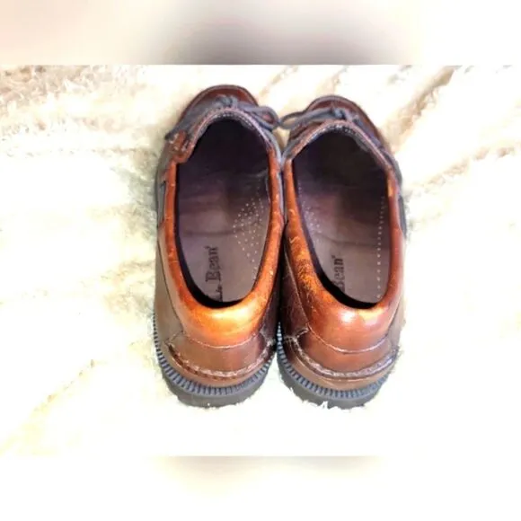 L.L.Bean leather slip on loafers,Women's sz 8.5,Brown.