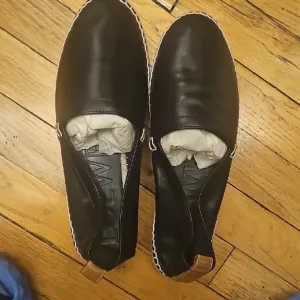 Loewe Black Slip-On Leather Loafers