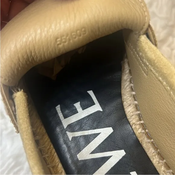 Loewe camel suede leather loafers