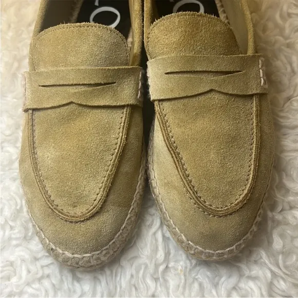 Loewe camel suede leather loafers