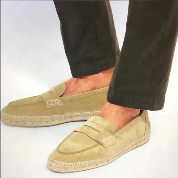 Loewe camel suede leather loafers