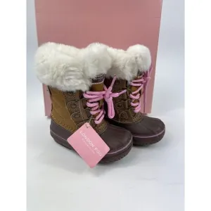 London Fog Collection Baby Girl Faux‎ Fur Lined Boots Size 5 M