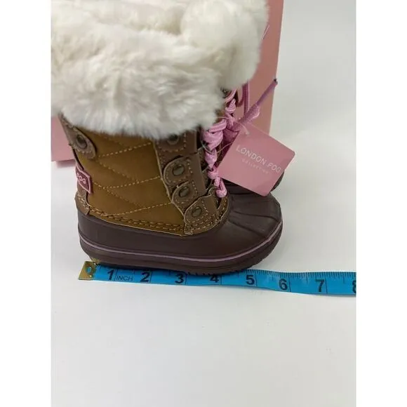 London Fog Collection Baby Girl Faux‎ Fur Lined Boots Size 5 M