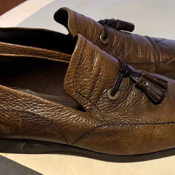 Louis Vuitton Brown Leather Loafers with Tassels