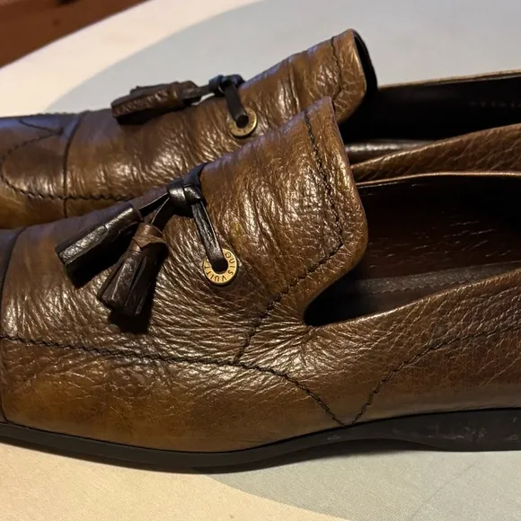 Louis Vuitton Brown Leather Loafers with Tassels