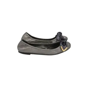 Louis Vuitton Flexible Sequined Bow Ballerina Flats in Silver Leather