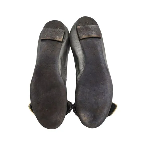 Louis Vuitton Flexible Sequined Bow Ballerina Flats in Silver Leather