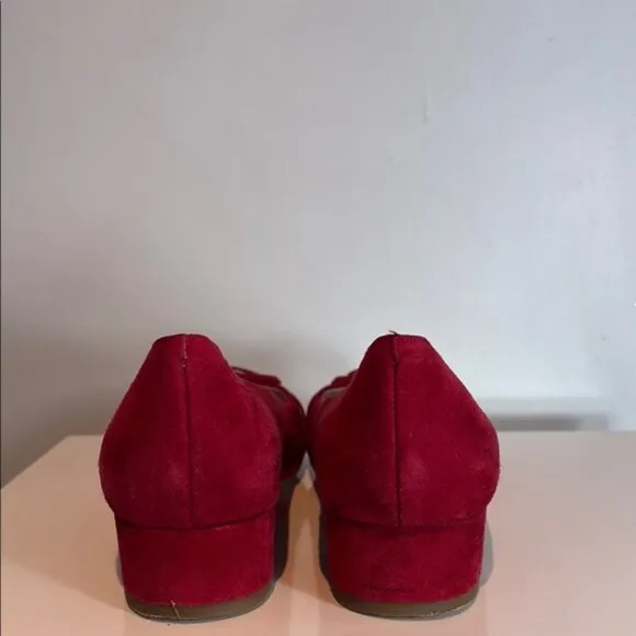 Louise et Cie Red Suede Brianna buckle pumps size 8.5