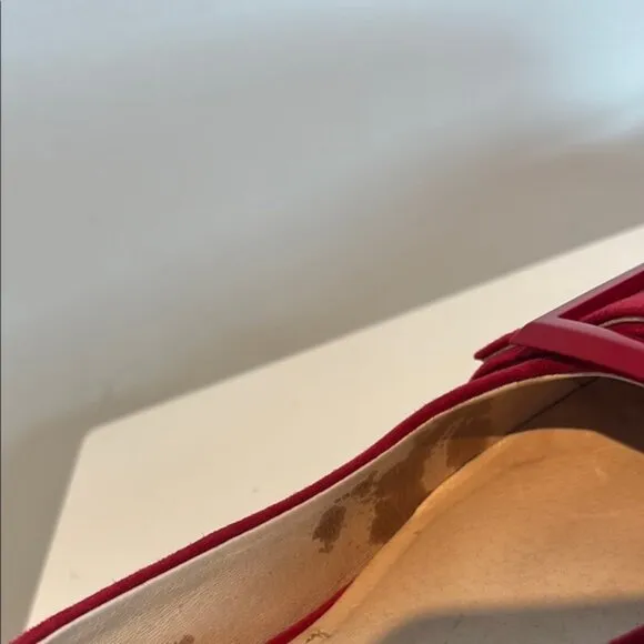Louise et Cie Red Suede Brianna buckle pumps size 8.5