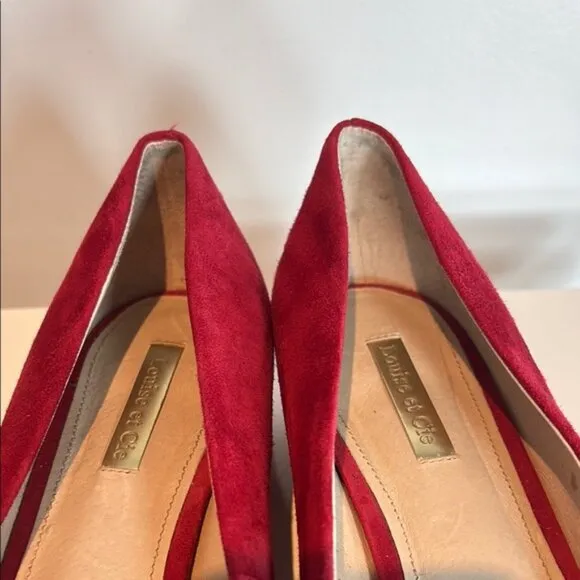 Louise et Cie Red Suede Brianna buckle pumps size 8.5