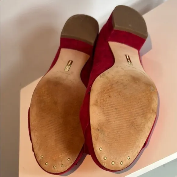 Louise et Cie Red Suede Brianna buckle pumps size 8.5