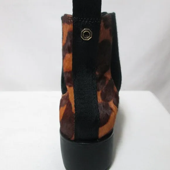 Louise et Cie Zareb Leopard Calf Hair Leather Ankle Booties Boots NEW Size 7.5