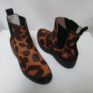 Louise et Cie Zareb Leopard Calf Hair Leather Ankle Booties Boots NEW Size 7.5