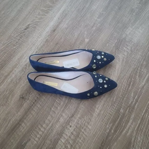 Louise et Cie 'Lo Alwick' Suede‎ Flats with Rhinestones &amp; Studs