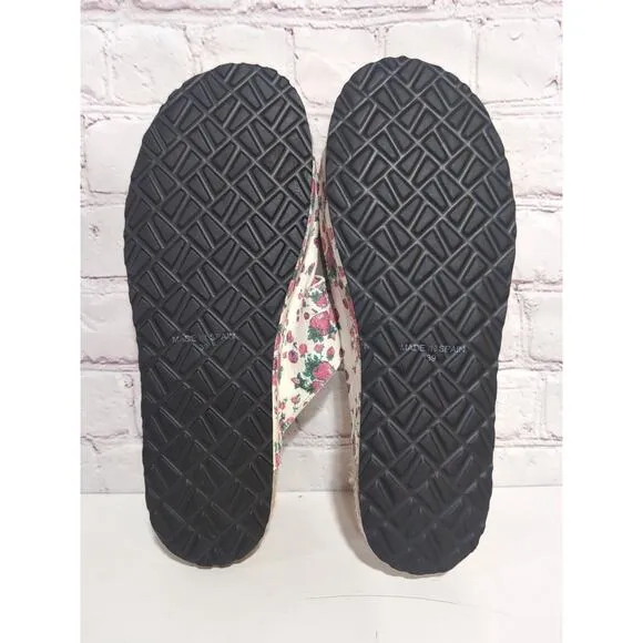 Love Shack Fancy X Manebi Floral Strawberries Sz 39 Nordic Sandal Espadrilles