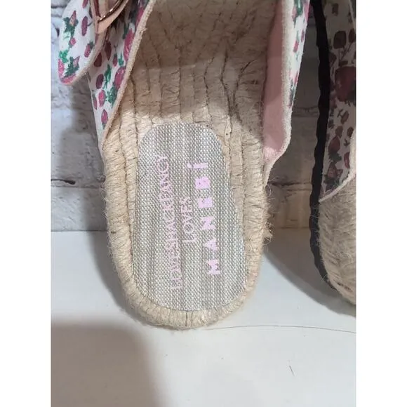 Love Shack Fancy X Manebi Floral Strawberries Sz 39 Nordic Sandal Espadrilles