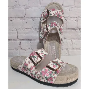 Love Shack Fancy X Manebi Floral Strawberries Sz 39 Nordic Sandal Espadrilles
