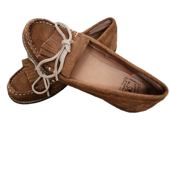 Lucky brand brown suade moccasin loafers