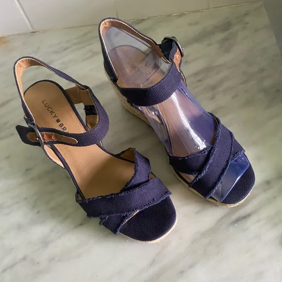 Lucky Brand Margaline Espadrille Wedge Navy