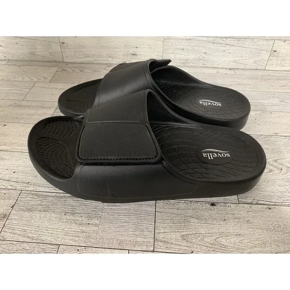 Lucky Feet Sovella Orthotic Slides Black Men’s 9 Womens 11