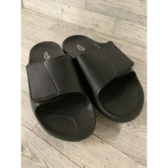 Lucky Feet Sovella Orthotic Slides Black Men’s 9 Womens 11