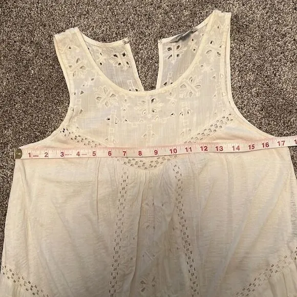 Lucky brand ivory eyelet sundress size small
