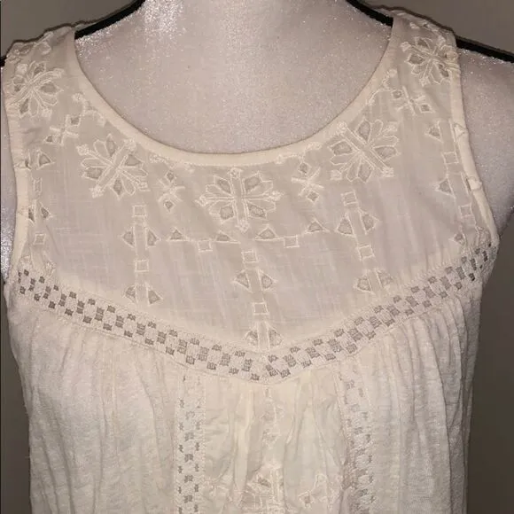 Lucky brand ivory eyelet sundress size small