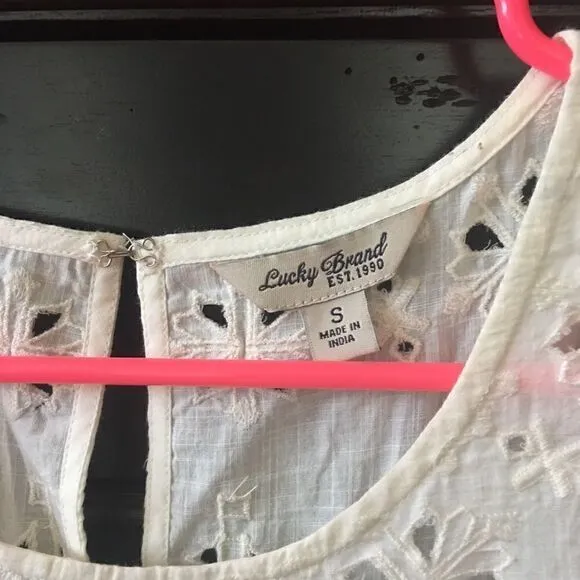 Lucky brand ivory eyelet sundress size small