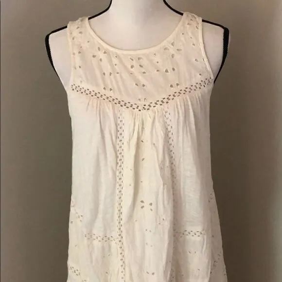 Lucky brand ivory eyelet sundress size small